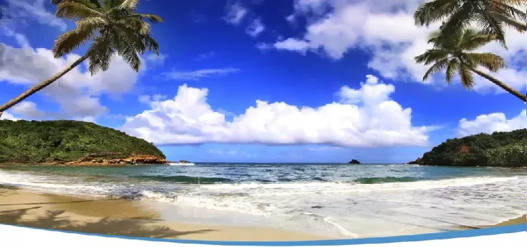 relaxing beach and blue sky